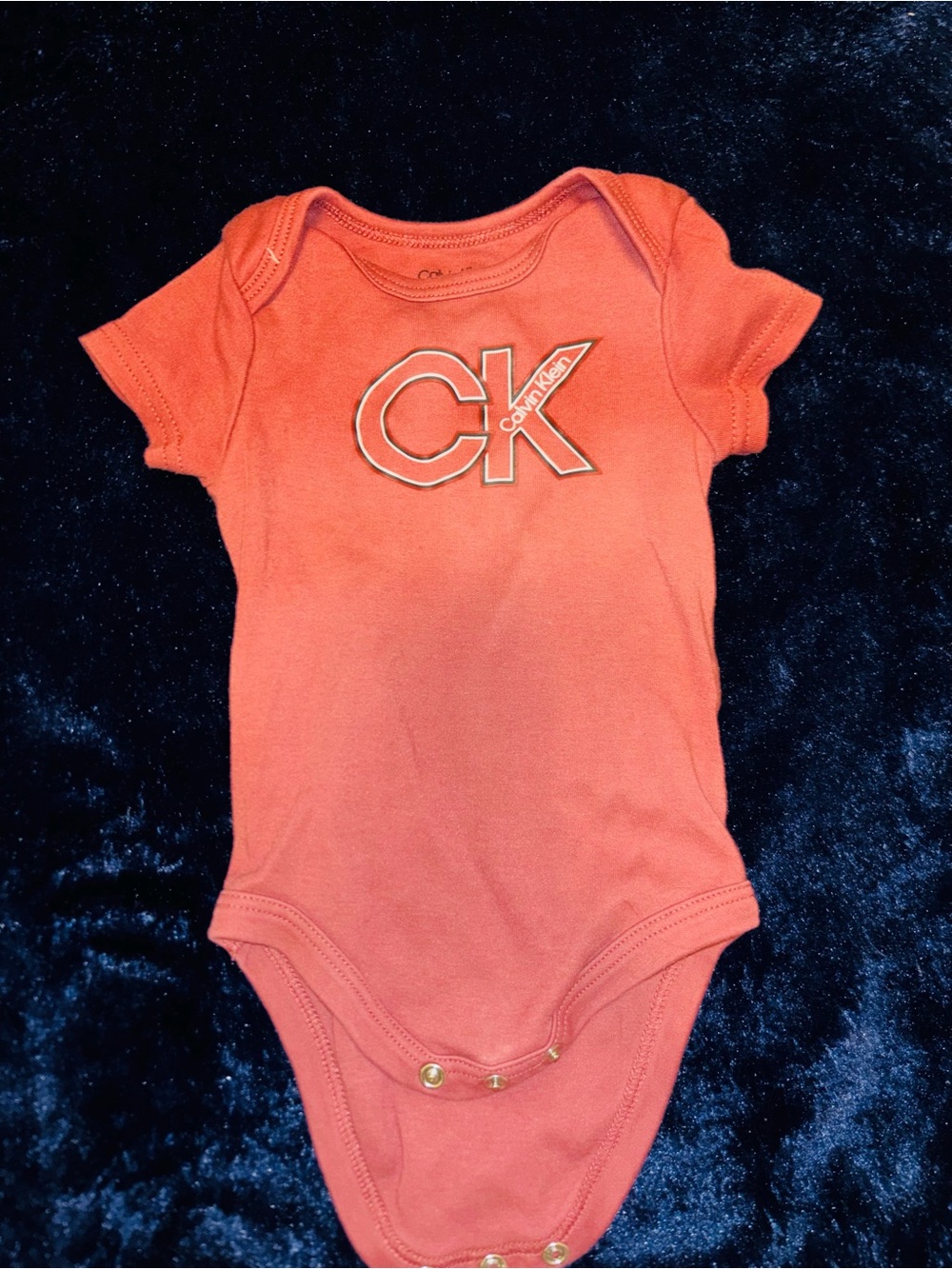 Calvin Klein Coral Short-Sleeve Baby Bodysuit